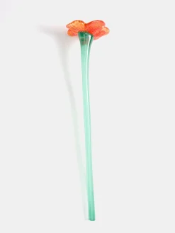 Deko|Deko-HOFF MOUTHBLOWN CRYSTAL FLOWER ORANGE