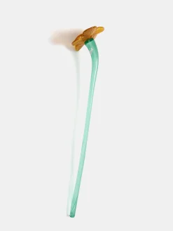 Deko|Deko-HOFF MOUTHBLOWN CRYSTAL FLOWER MUSTARD