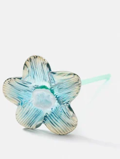 Deko|Deko-HOFF MOUTHBLOWN CRYSTAL FLOWER SILVER