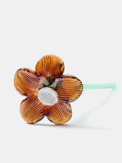 Deko|Deko-HOFF MOUTHBLOWN CRYSTAL FLOWER BROWN
