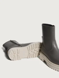Stiefel Und Stiefeletten-HOFF OFFICE GRAUER LEDERSTIEFEL