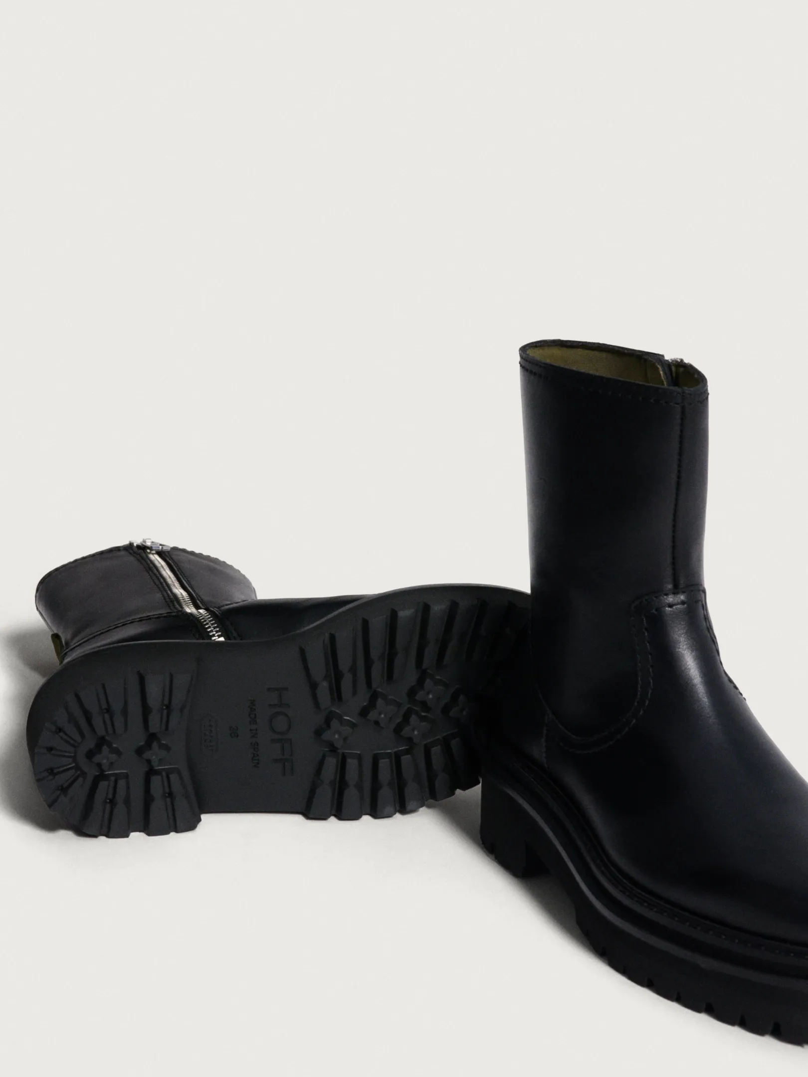 Stiefel Und Stiefeletten-HOFF OFFICE SCHWARZER LEDERSTIEFEL